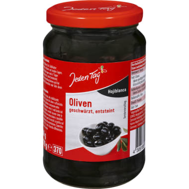 Jeden Tag Oliven geschwärzt entsteint