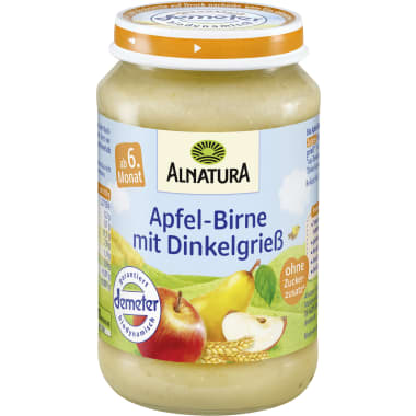 Alnatura Bio Apfel-Birne mit Dinkelgrieß 4. Monat