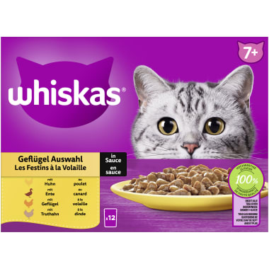 Whiskas Sauce Geflügel-Kaninchen-Lamm-Weißfisch