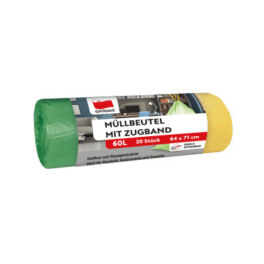 QuickPack Müllbeutel mit Zugband 60 Liter