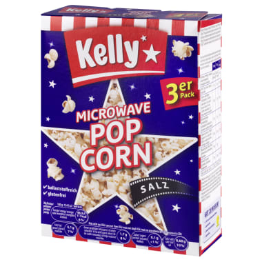 Kelly's Mikrowellenpopcorn Salted 3er-Packung