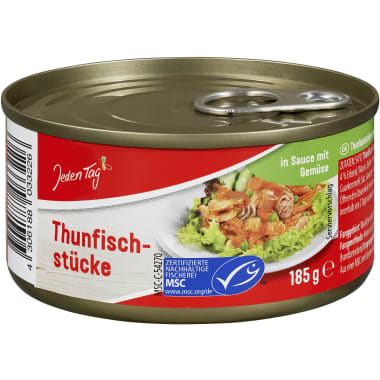 Jeden Tag MSC Thunfischstücke in Gemüsesauce