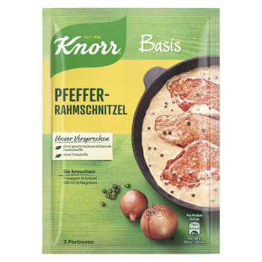 Knorr Basis Pfefferrahm Schnitzel