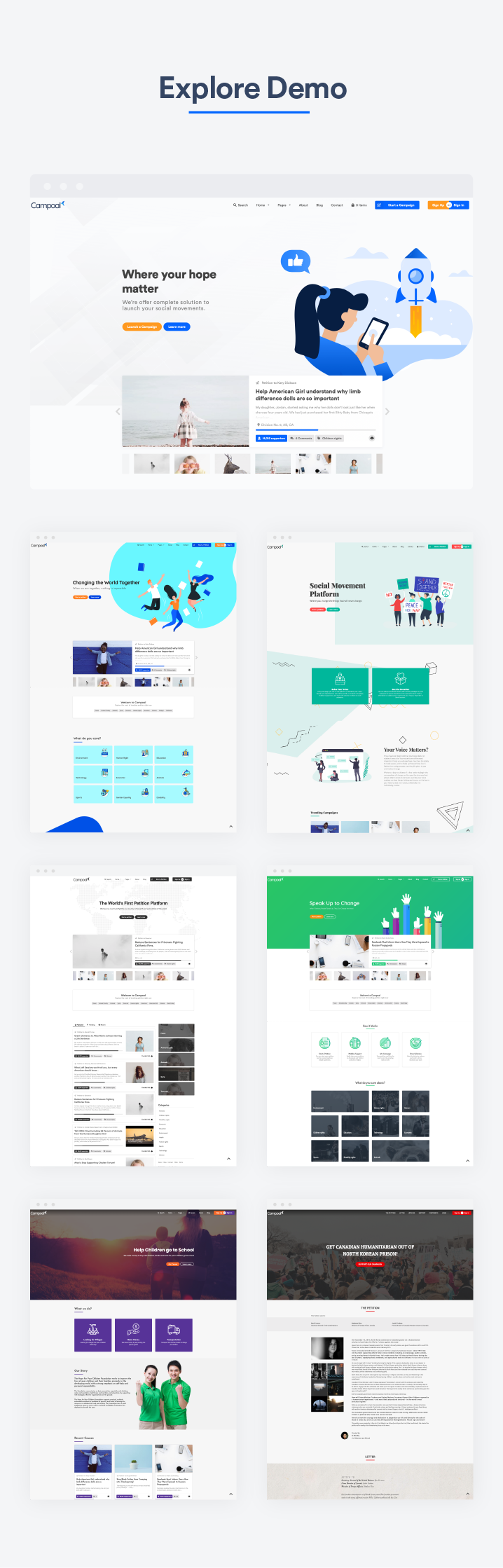 Campoal - Petition Platform WordPress Theme by Conikal | Codester