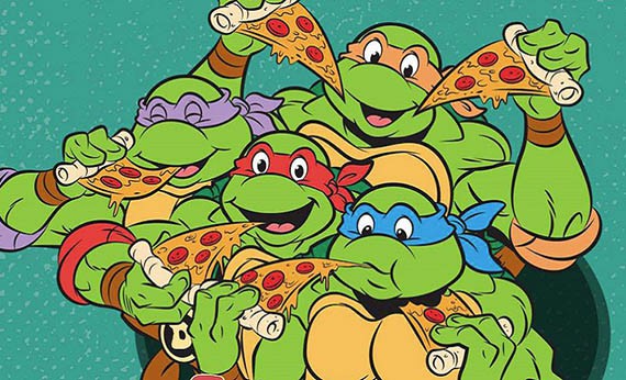 Ninja Turtles and Pizza Makanan Favorit Tokoh Kartun - Teenage Mutant Ninja Turtles