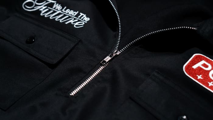 Half Zipper Detail - Main View showing YKK metal zipper quality