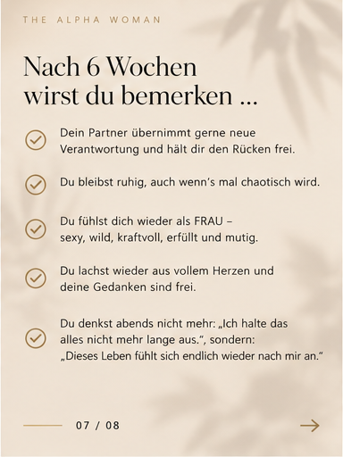 Nach 6 Wochen wirst du bemerken …