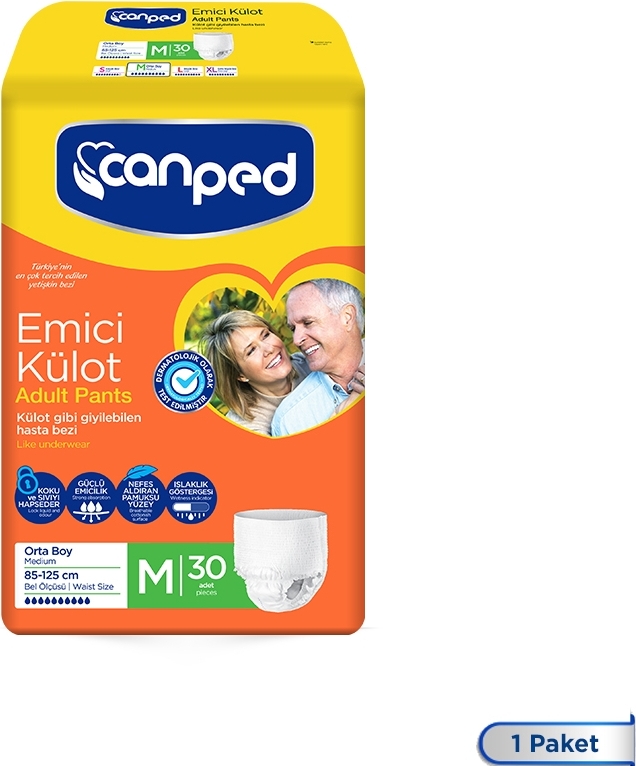 Image 1 of a product Canped Emici Külot Orta (Medium) 30'lu Hasta Bezi