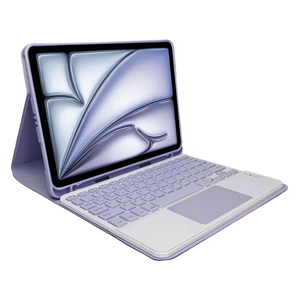 Smart Case con Teclado Bluetooth y Touchpad - SMARTCASE IP AIR4/5 10.9 / AIR6(2024) TC + PAD PURPLE