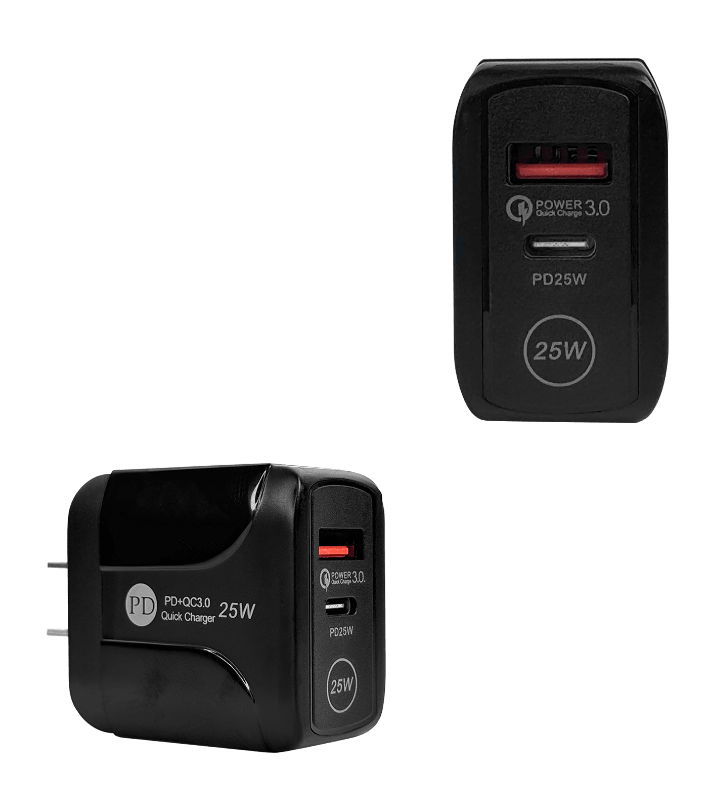 Cargador PD25W + QC3.0 - CARGADOR PD25W+QC3.0 BLACK