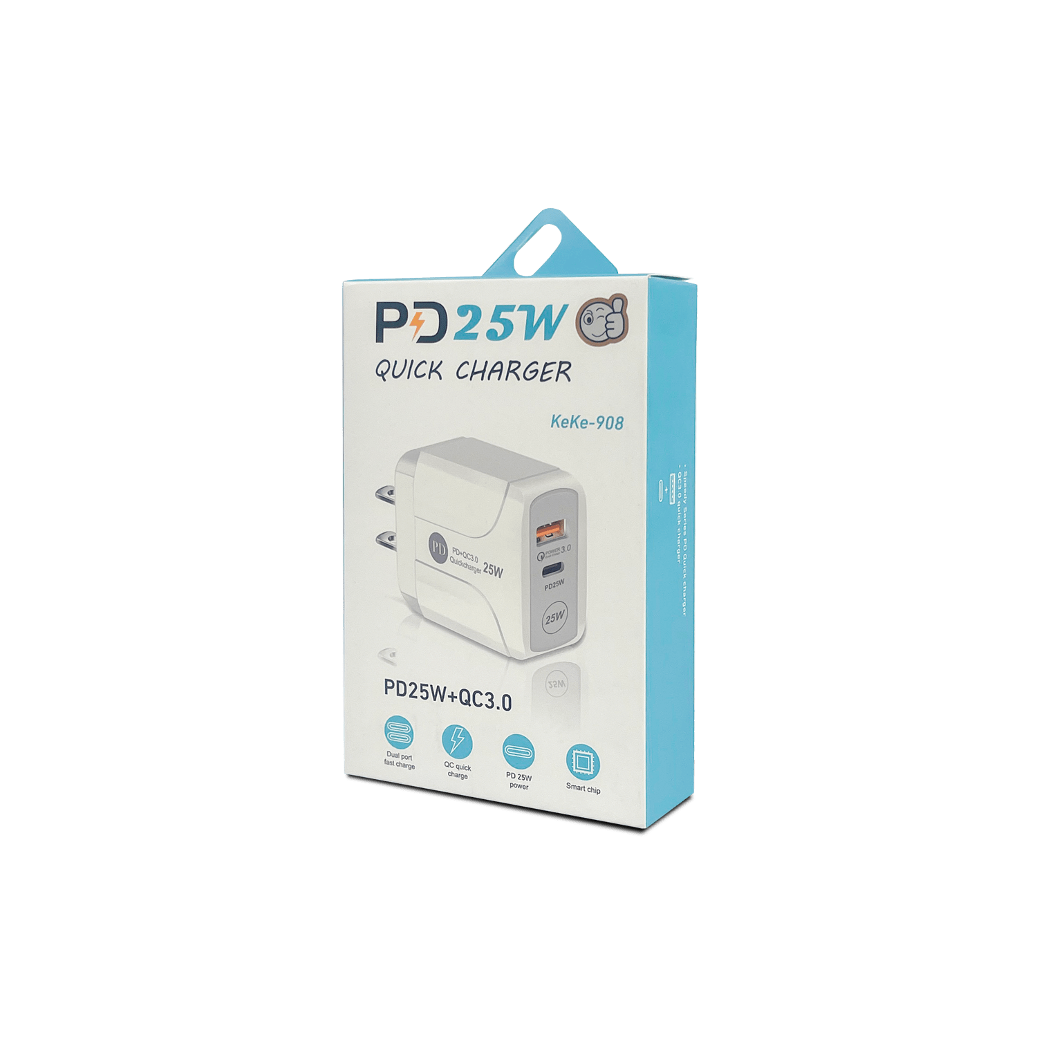 Cargador PD25W + QC3.0 - CARGADOR PD25W+QC3.0 WHITE