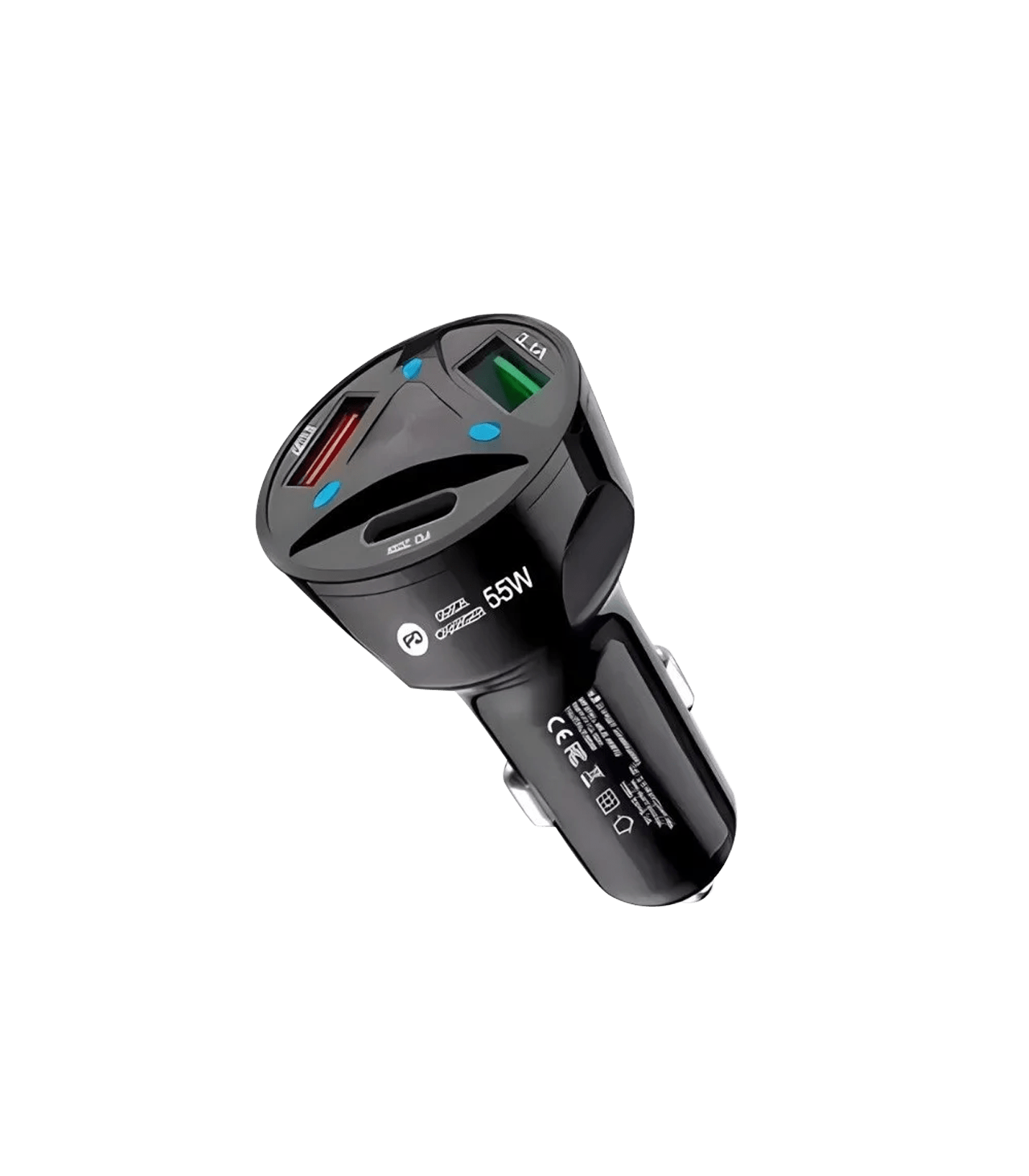 Cargador Carro 2USB +PD 55W - CARGADOR CARRO 2USB +PD 55W BLACK