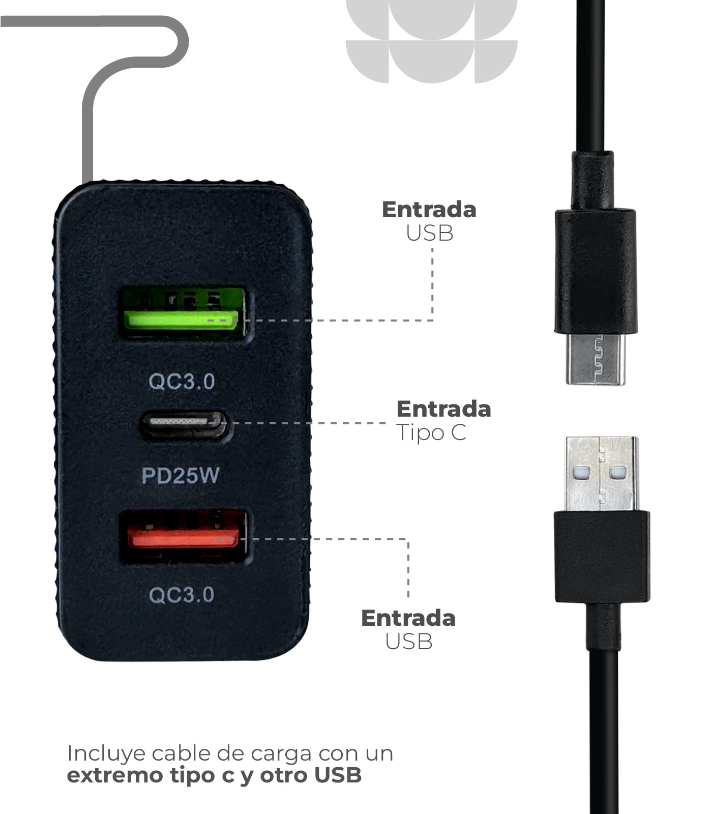 CARGADOR KEKE 922 2 EN 1 45W BLACK