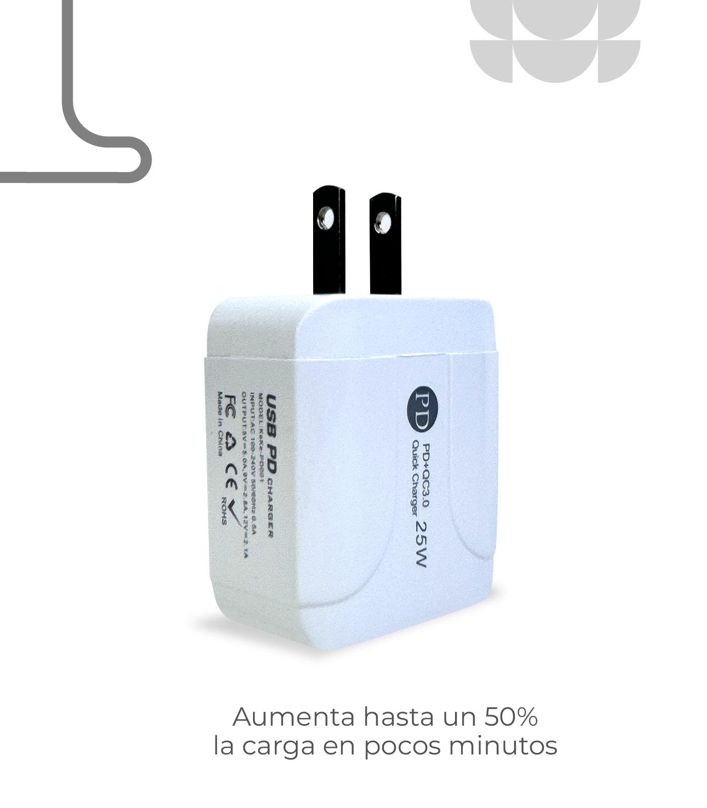 CARGADOR PD25W+QC3.0 BLACK