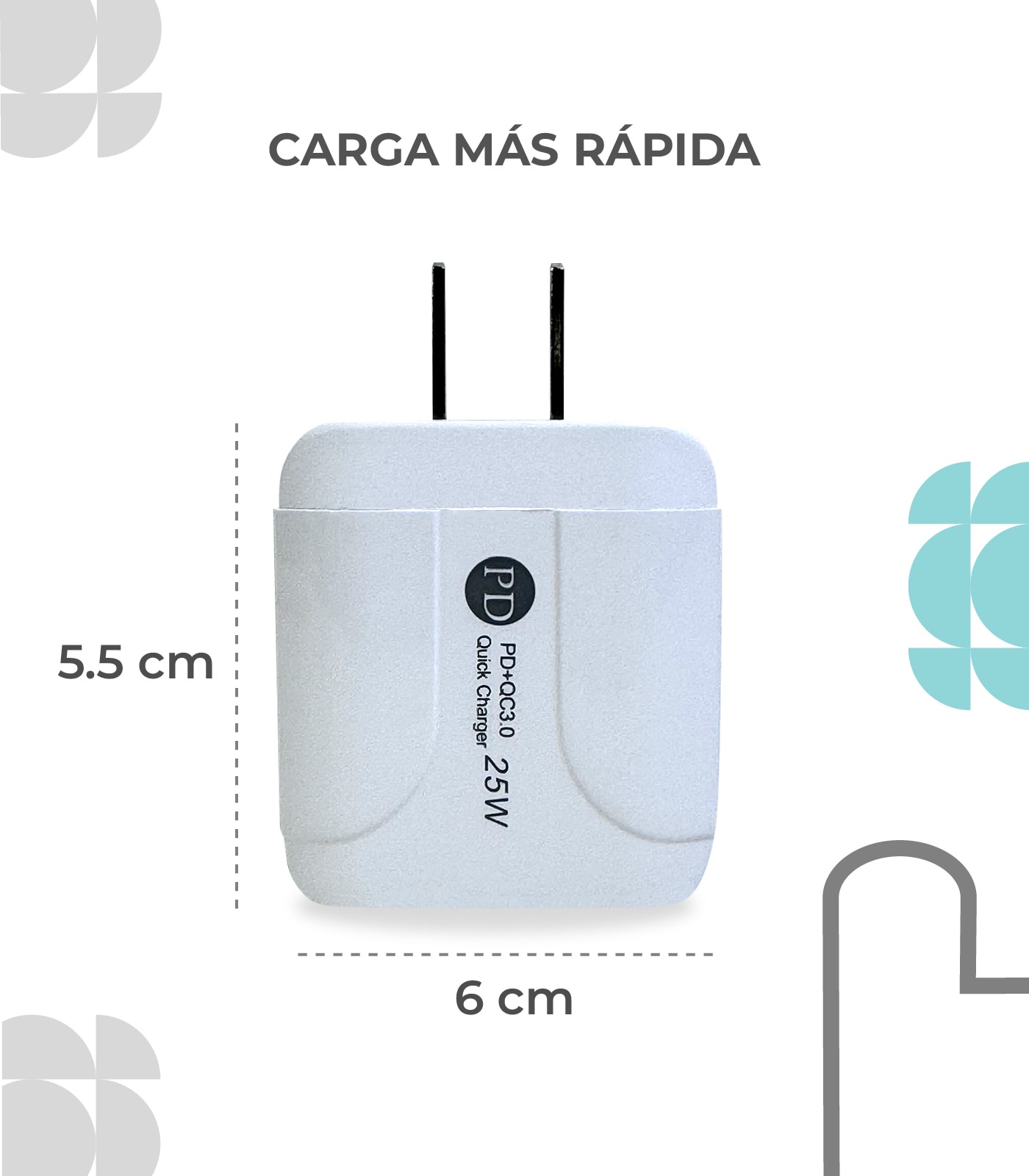 CARGADOR PD25W+QC3.0 BLACK