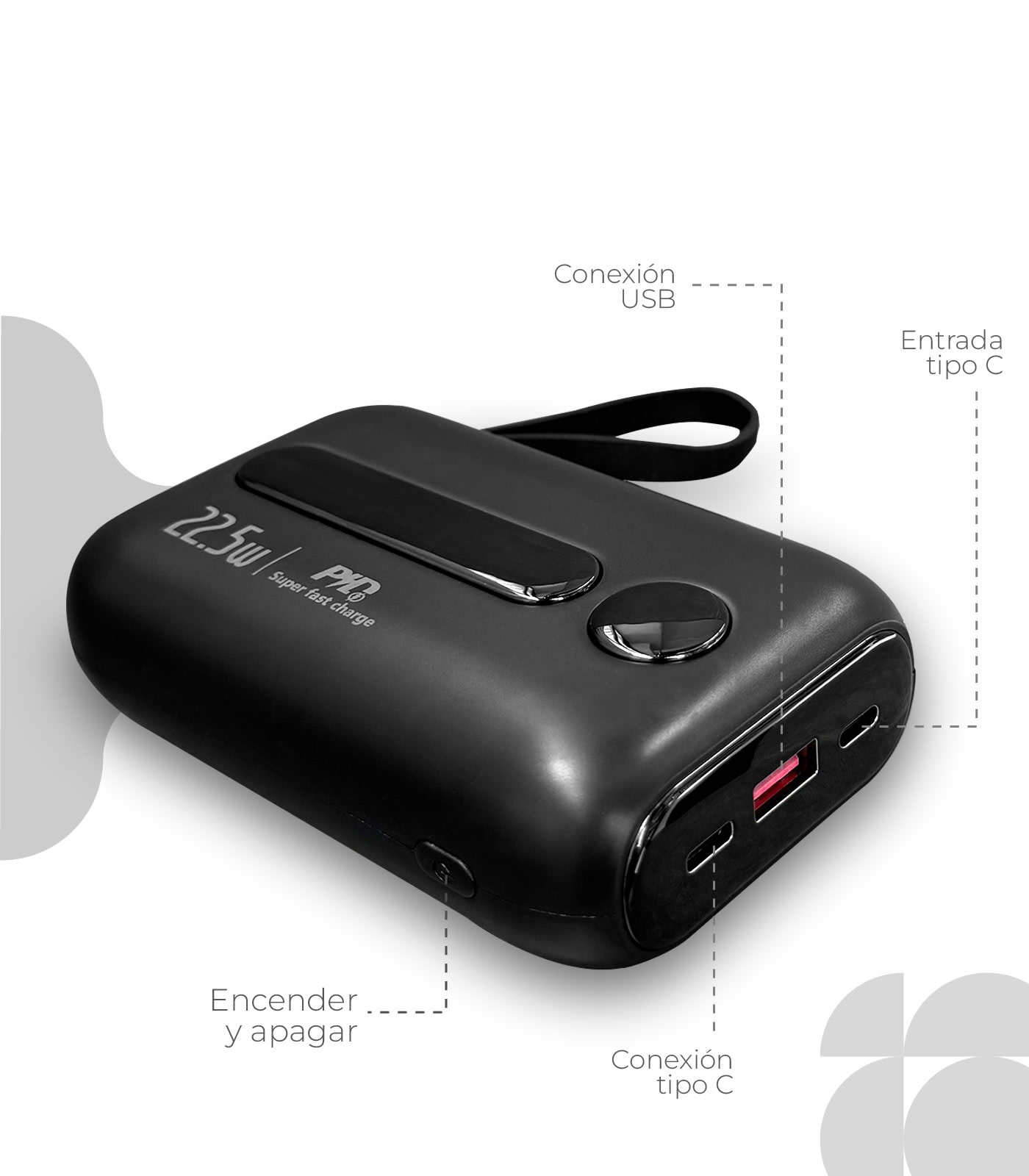 POWER BANK 20000MAH PD 22.5W BLACK