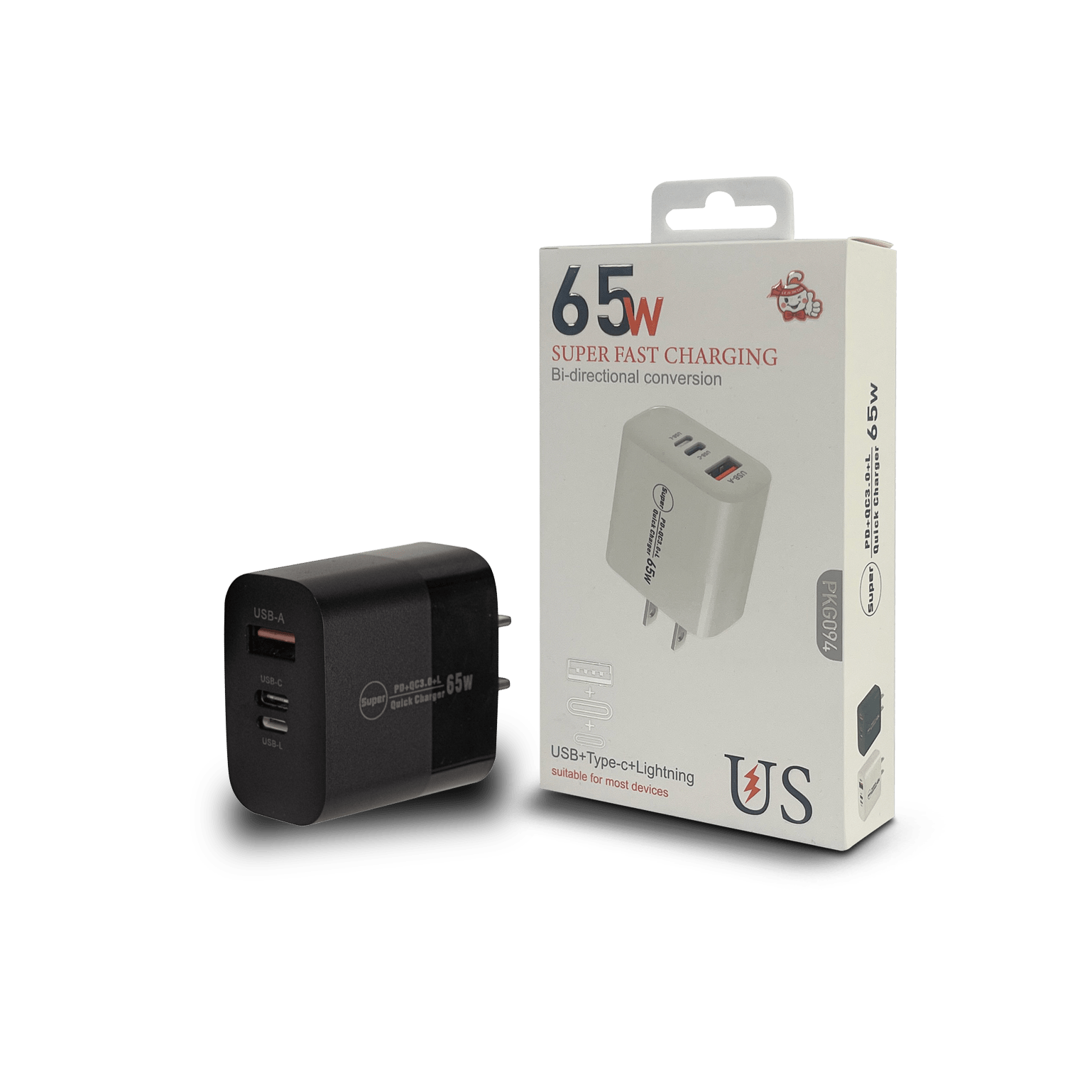 Cargador Cubo PKG094 PD QC 65W