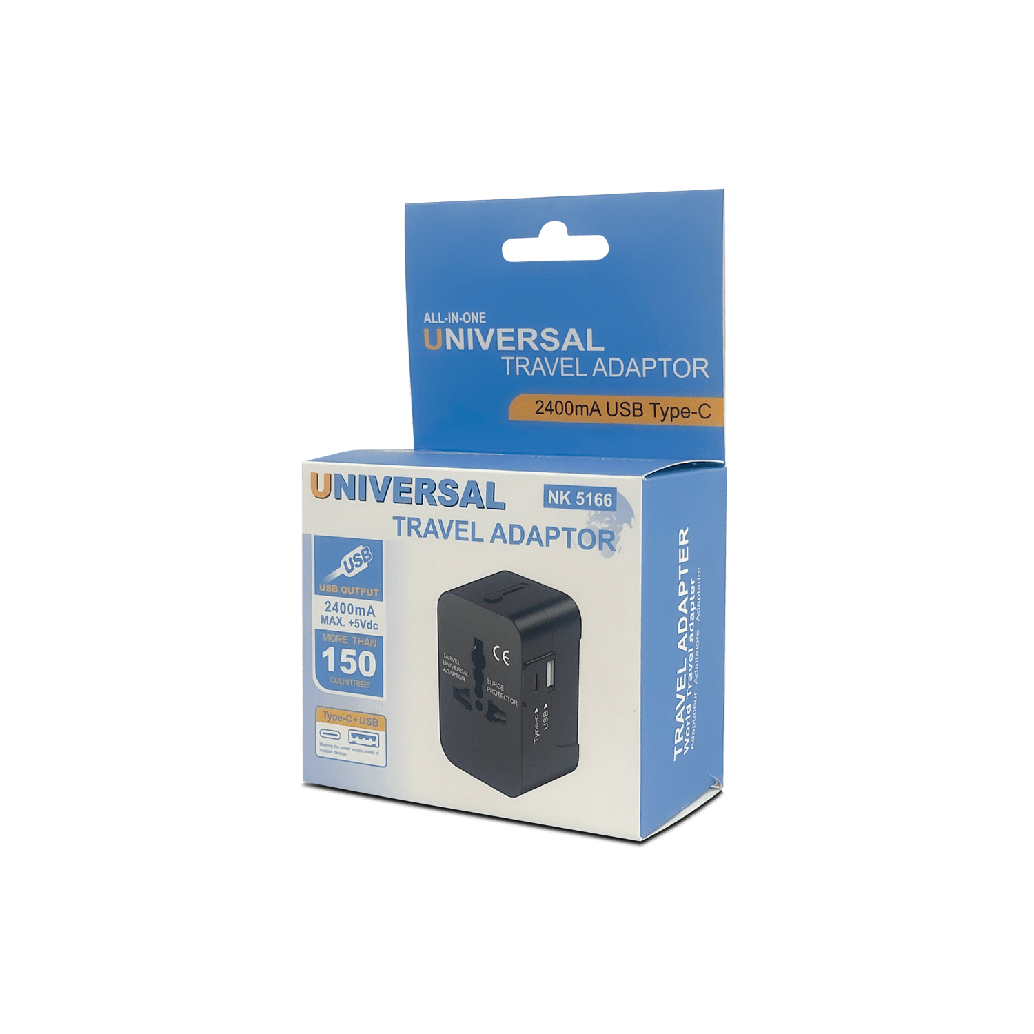 ADAPTADOR INTERNACIONAL 2400 MA USB TYPE-C NK5166