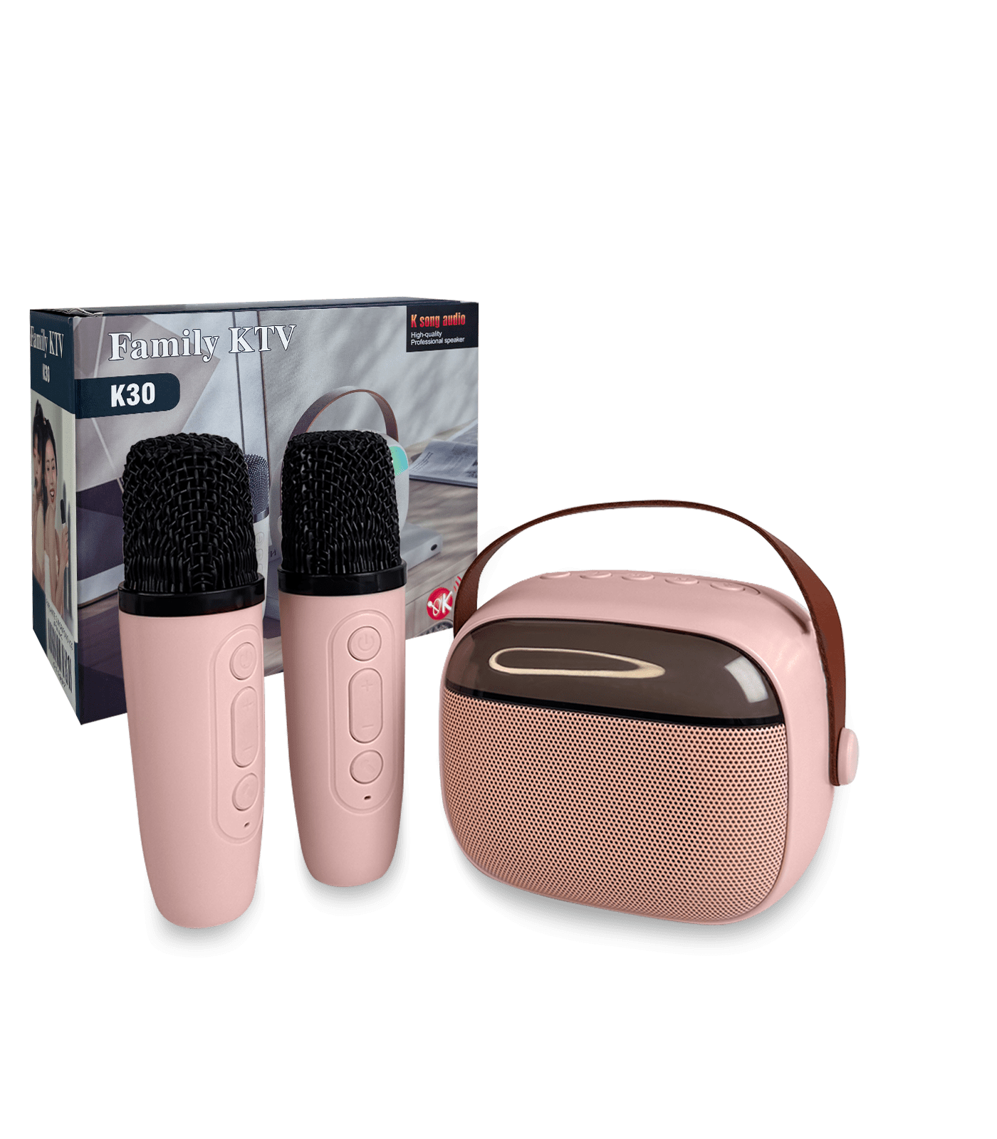 Parlante 2 Micrófono K30 - PARLANTE 2 MICRIFONO K30 PINK