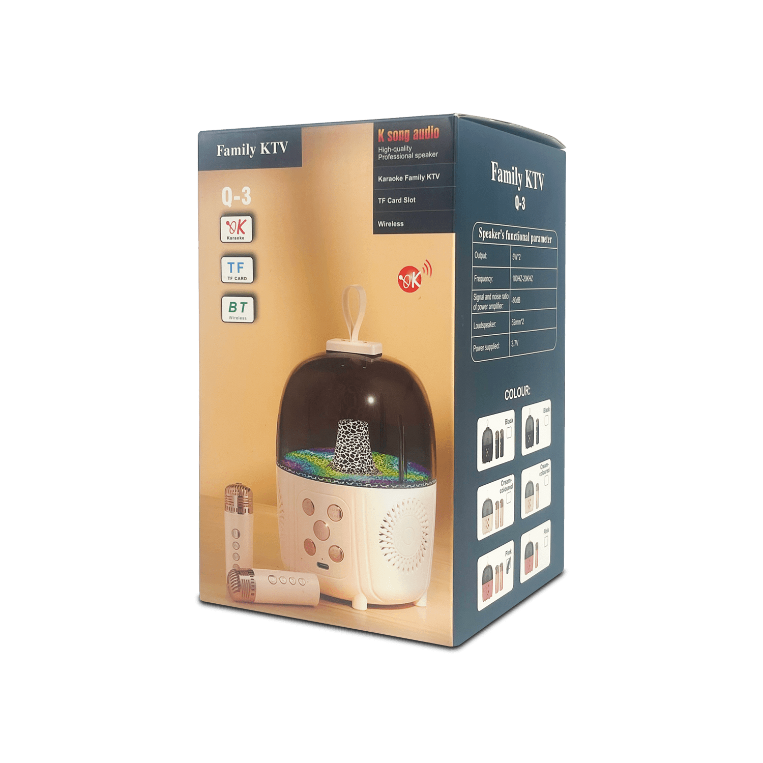 Parlante 2 Micrófono Q-3 - PARLANTE 2 MICRIFONO Q-3 BLACK