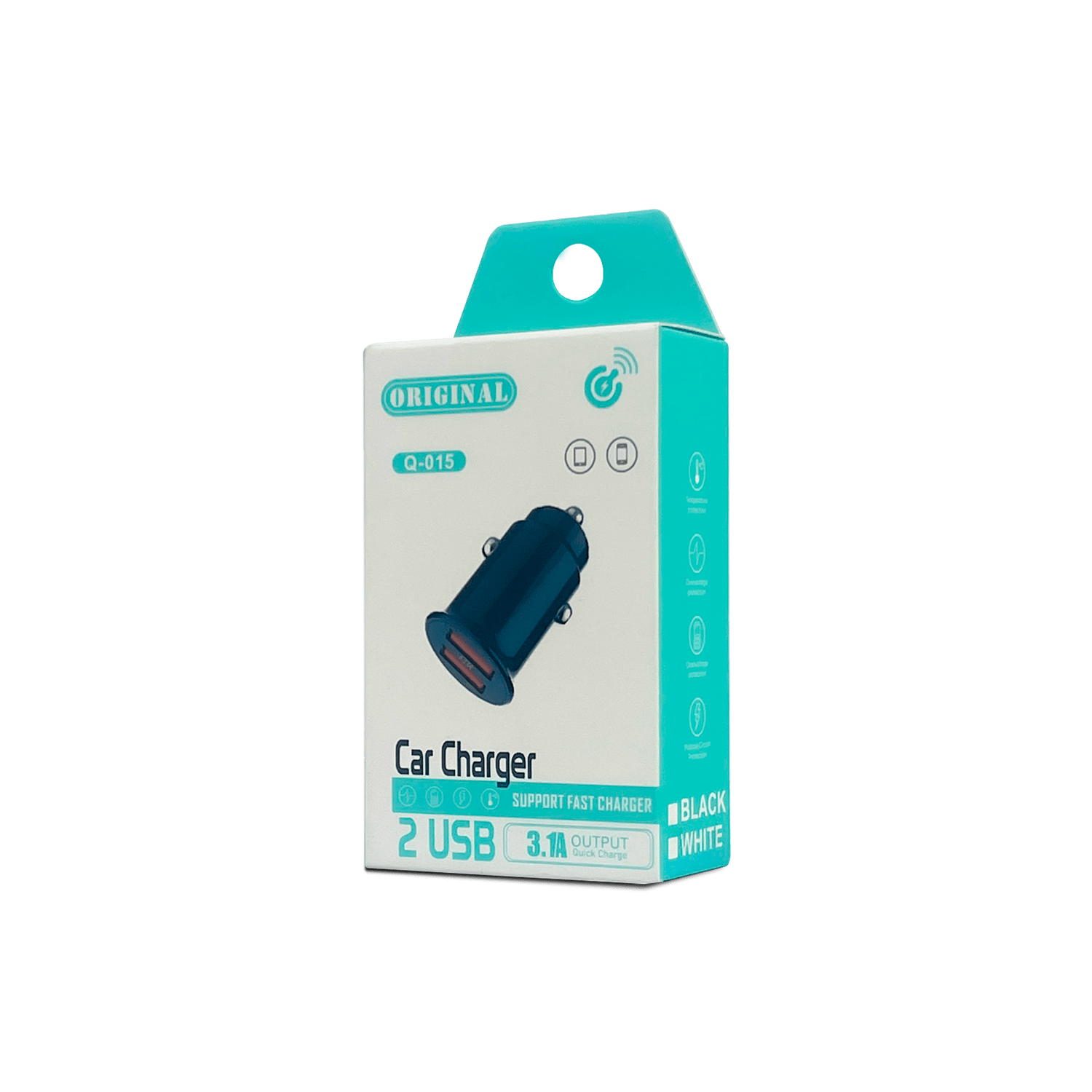 CARGADOR CARRO Q-015 2USB 3.1A BLACK