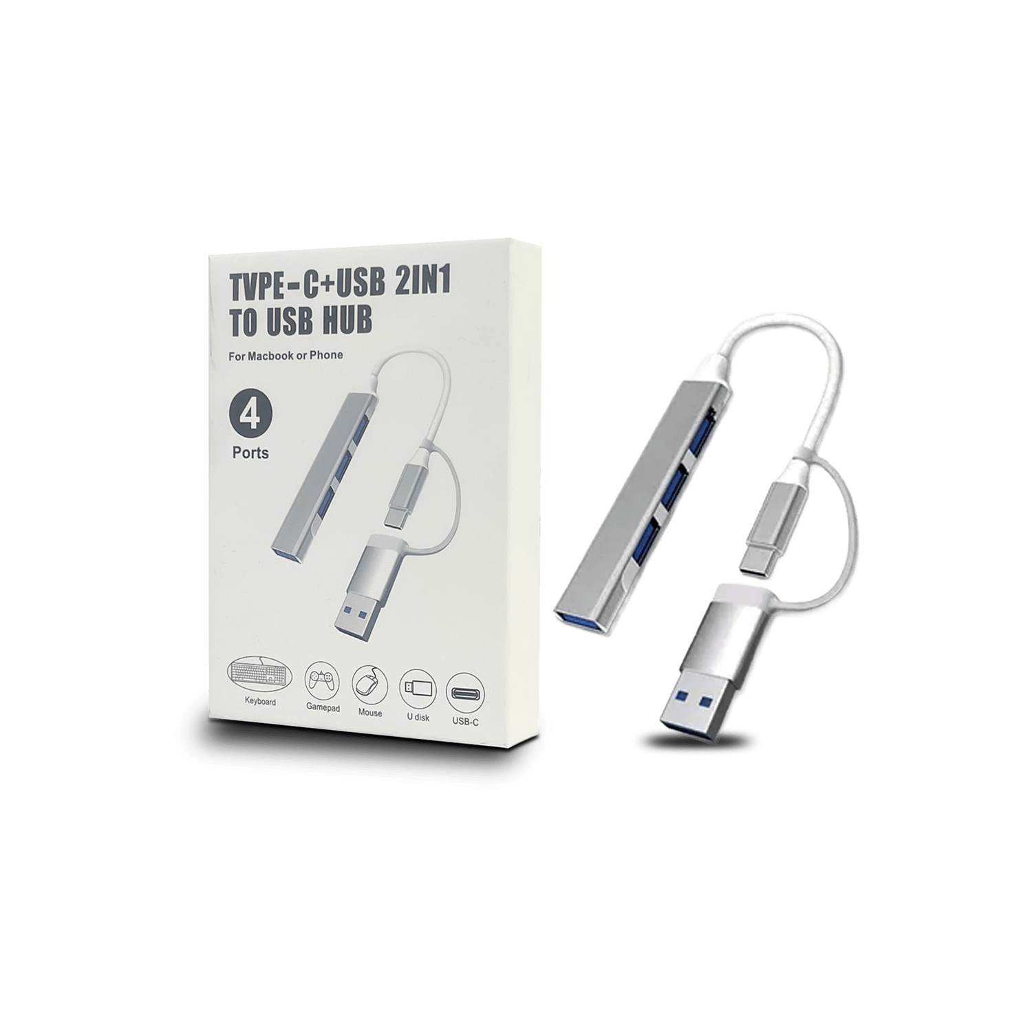 Adaptador Tipo C USB 4 Ports