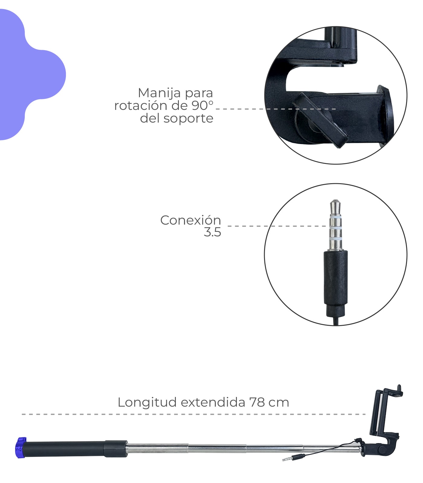 MONOPOD COLOR CABLE AUX