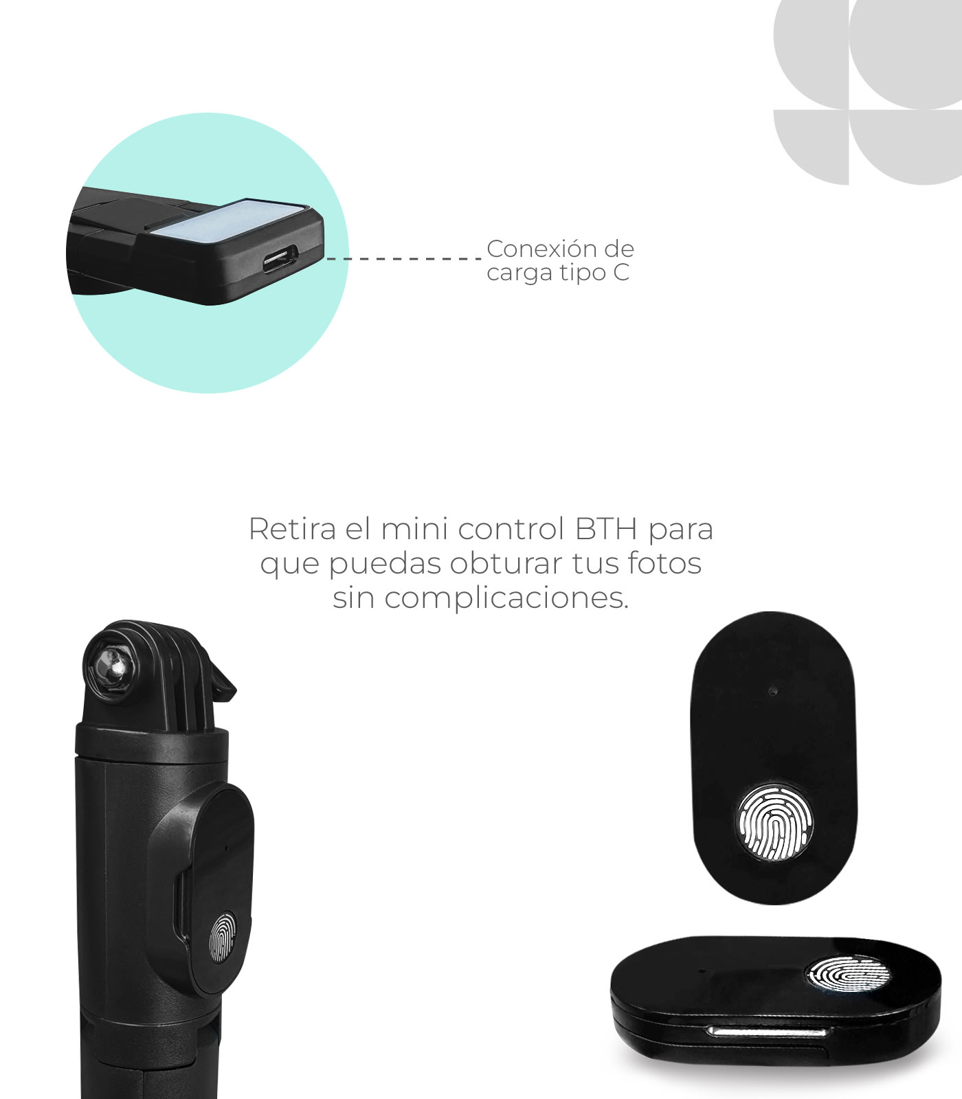 MONOPOD LUZ LED P20S-1