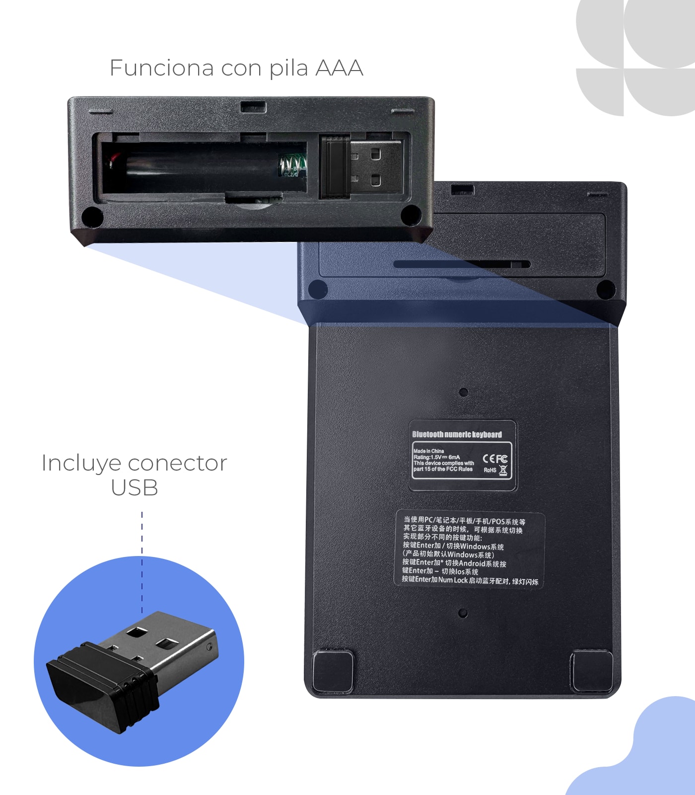 TECLADO NUMERICO - INALAMBRICO