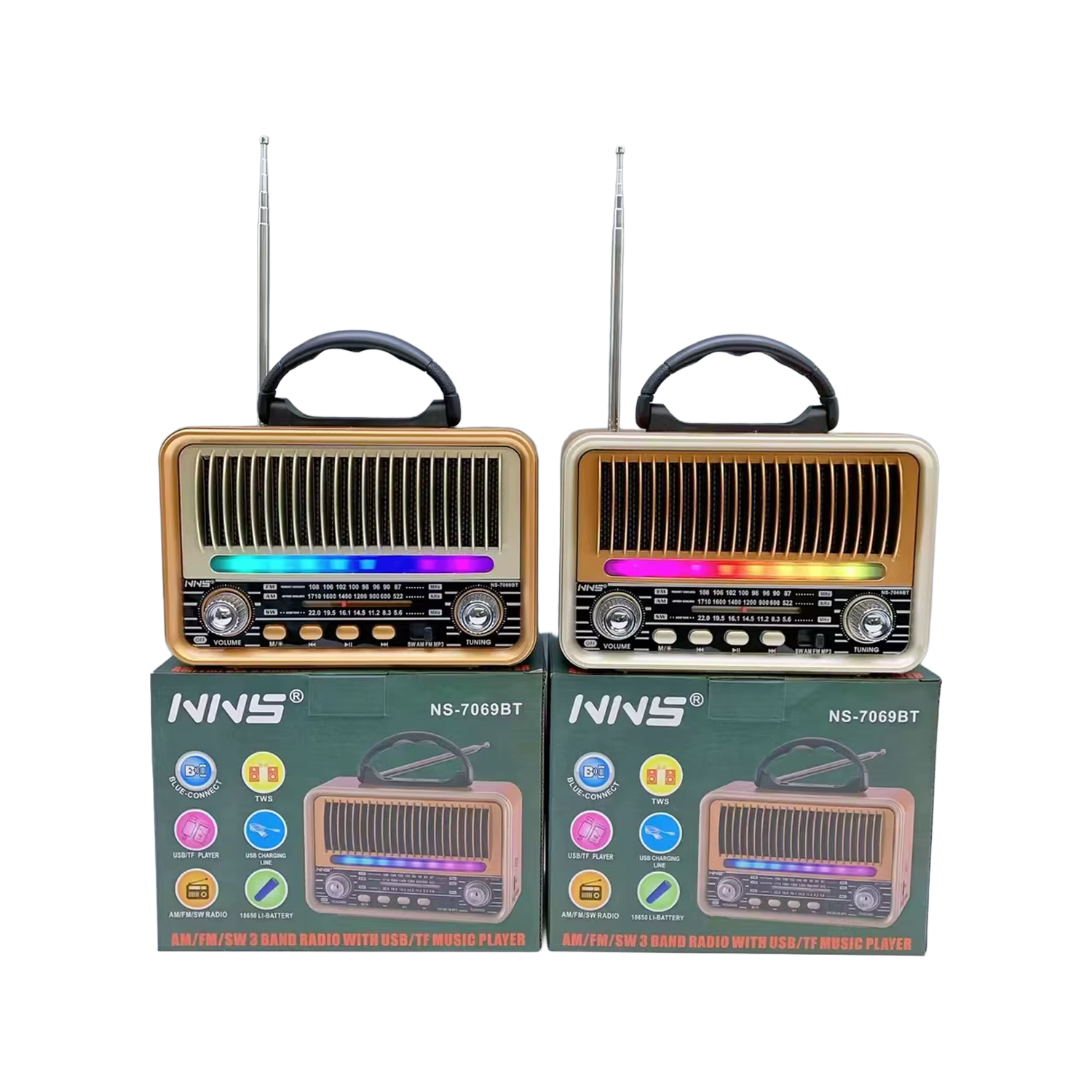 Parlante Retro NS-7069BT con Bluetooth