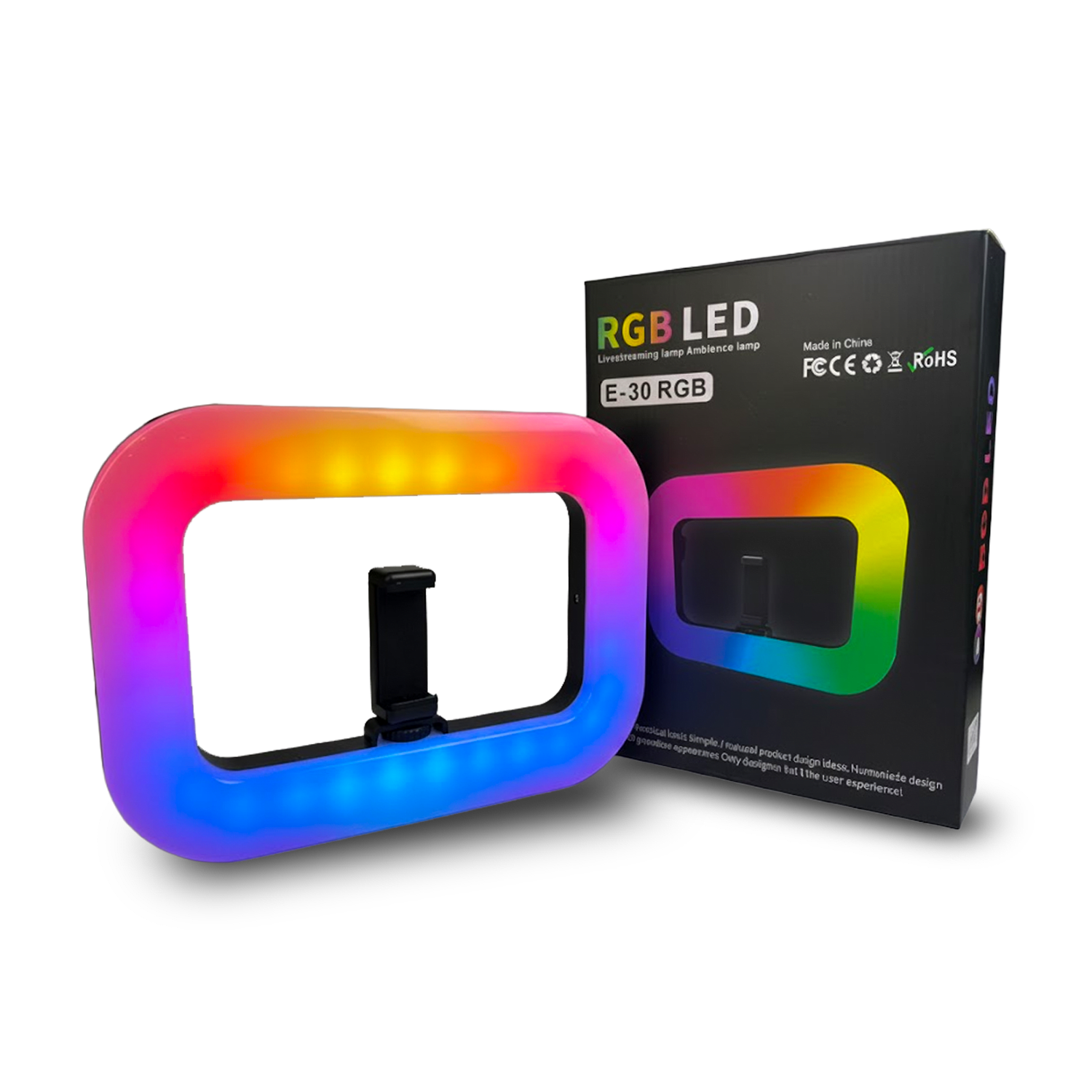 Aro de Luz E-30 RGB Recargable - ARO DE LUZ E-30 RGB