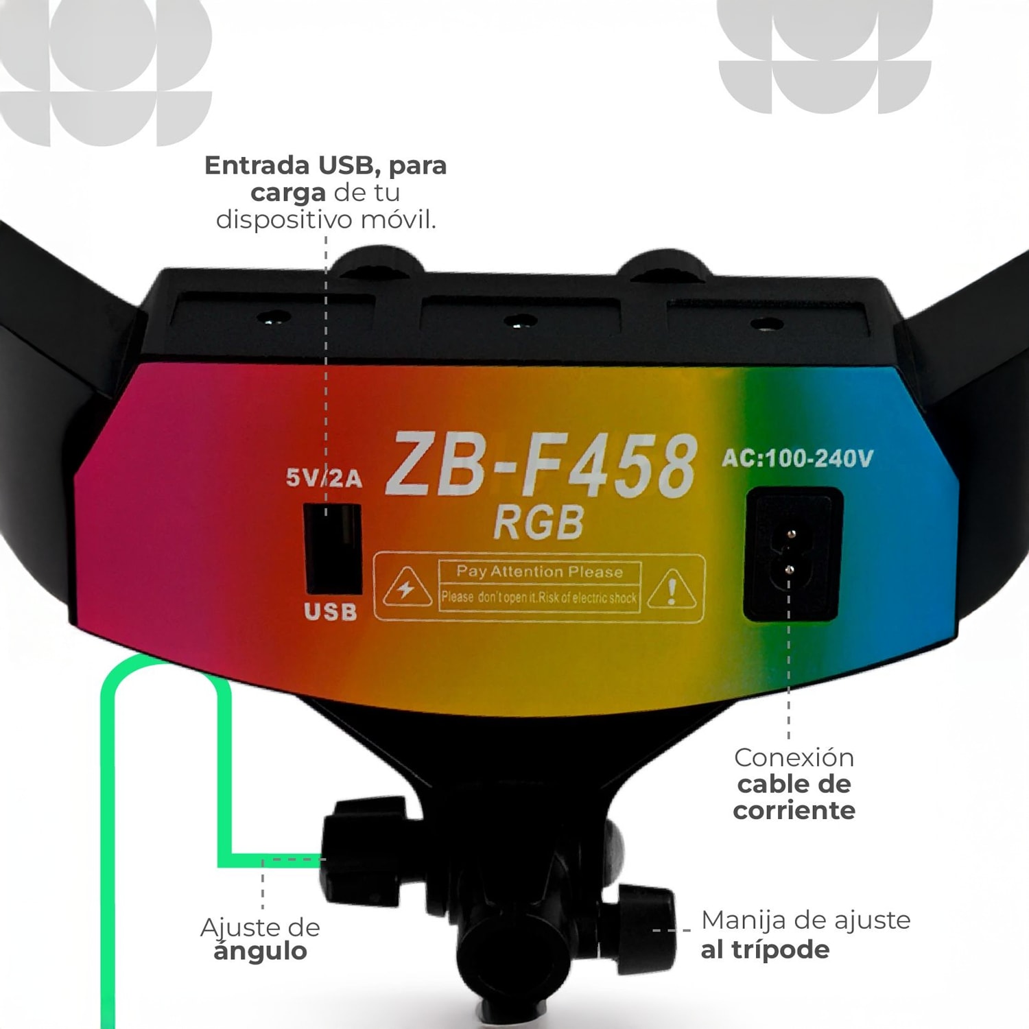 ARO DE LUZ ZB- F458 RGB