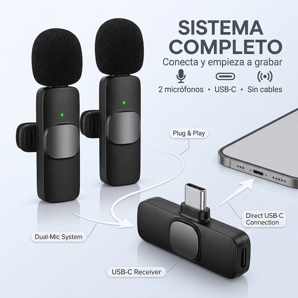 Micrófono Solapa Doble K9 Tipo C