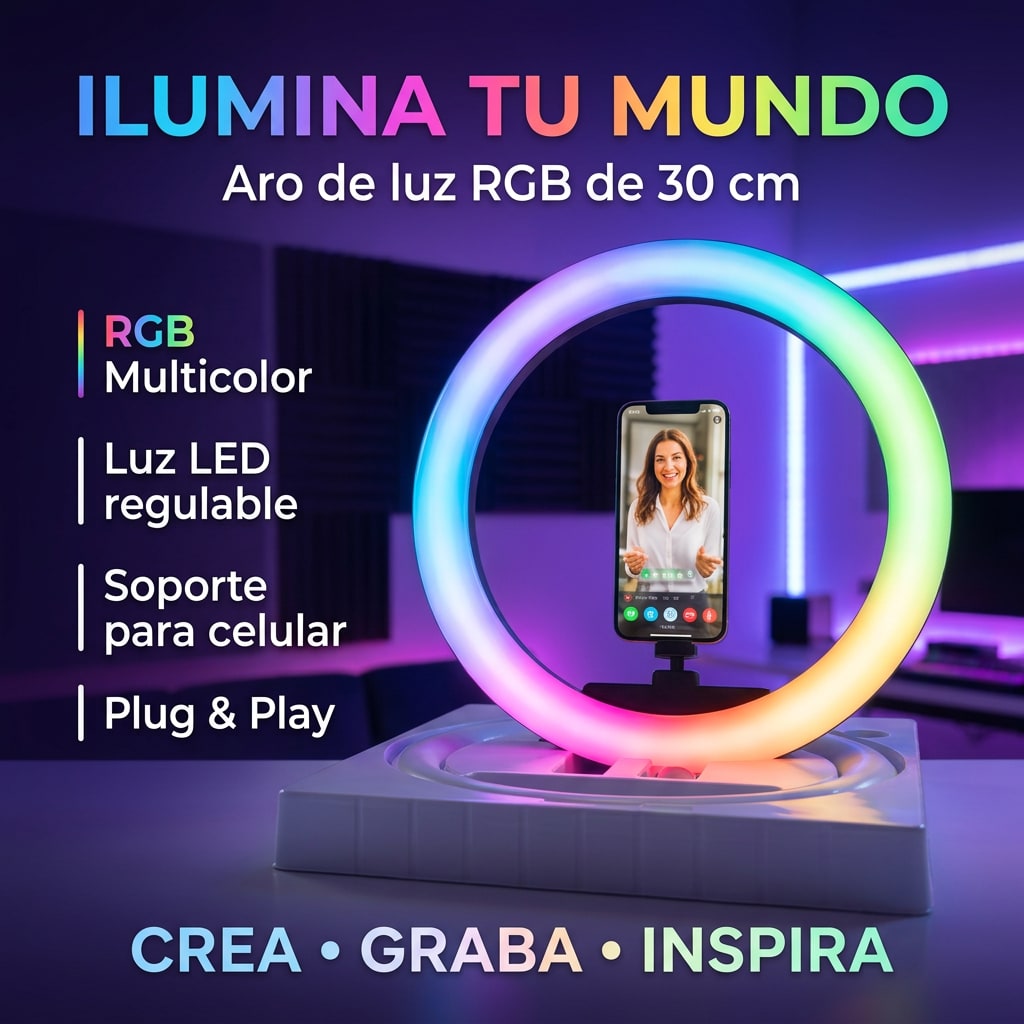 Aro de Luz BD-300D RGB Recargable de 30 cm