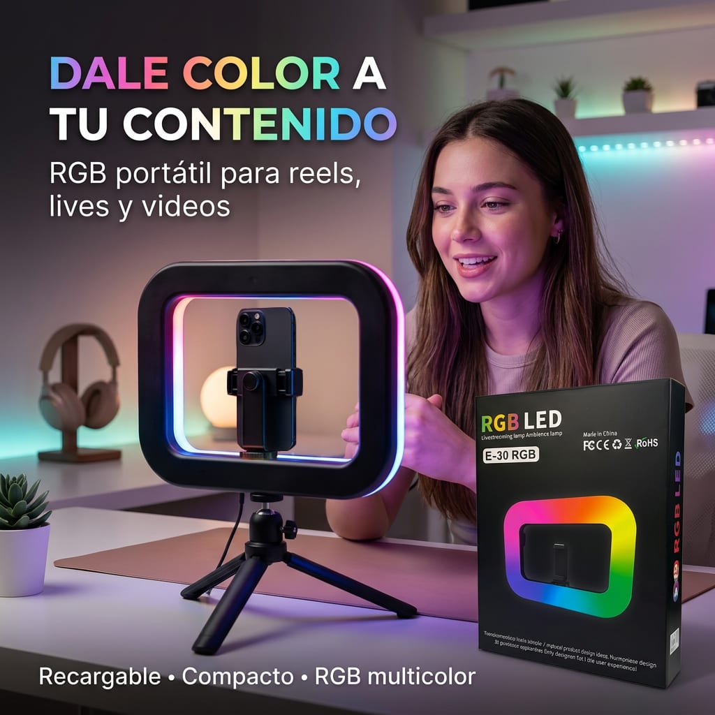 Aro de Luz E-30 RGB Recargable
