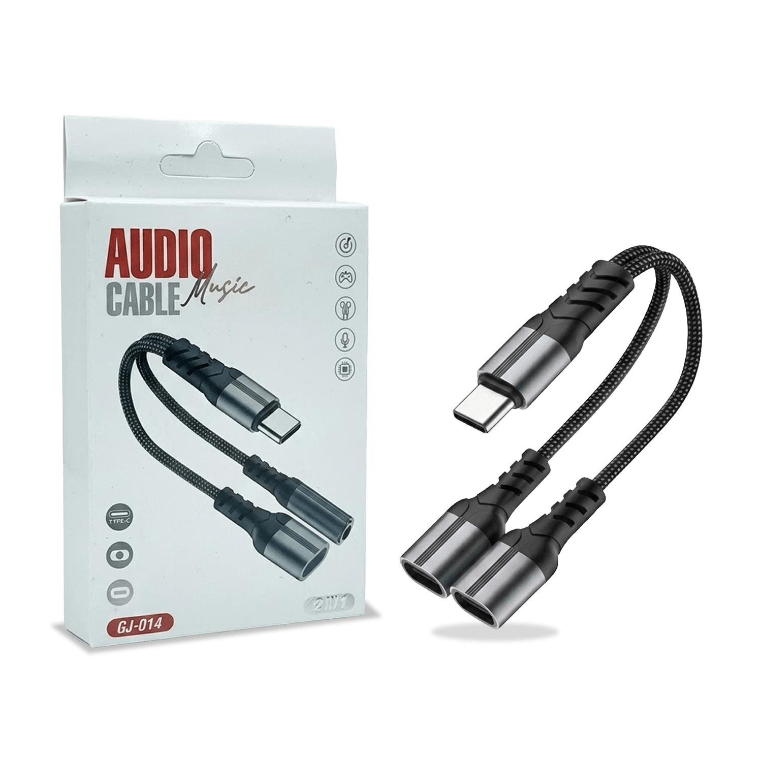 CABLE AUDIO TYPE C 2 EN 1 GJ-014