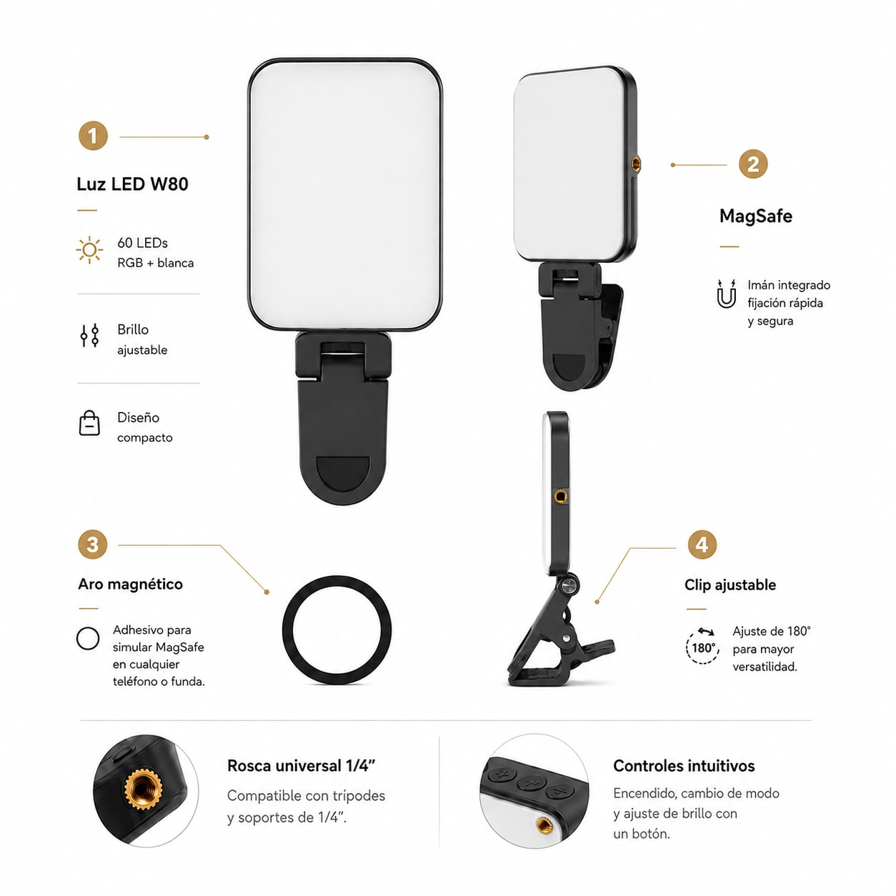 Luz Led para Cámara Portáti W80