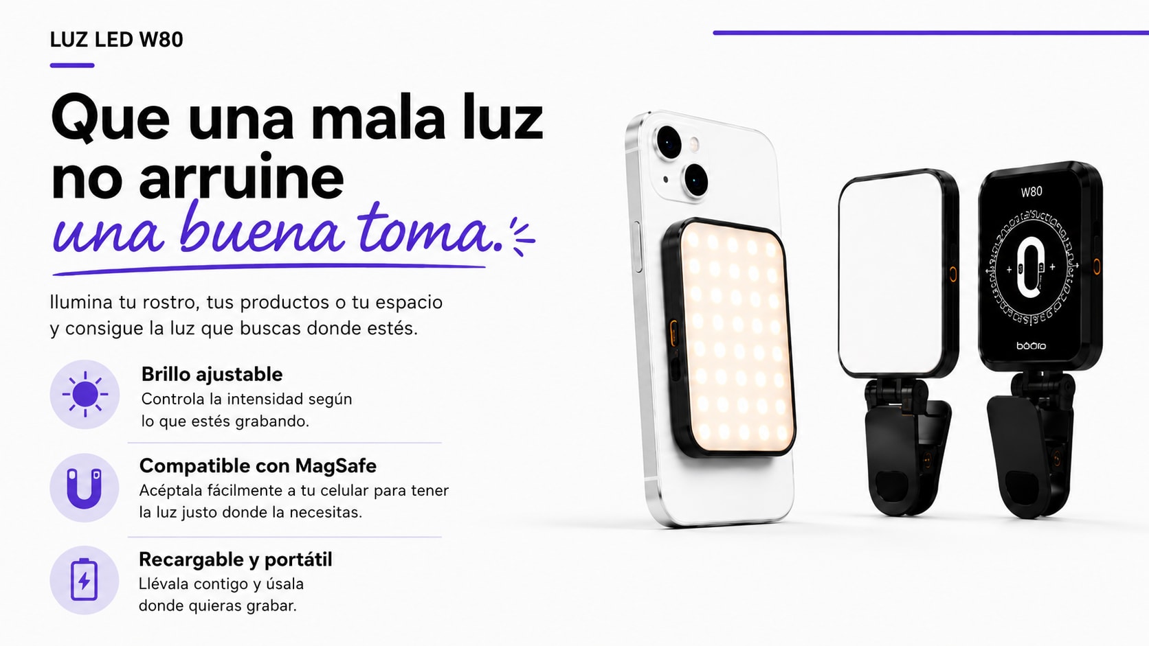 Luz Led para Cámara Portáti W80