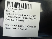Mercedes CLK W209 Cabrio/Coupe Tür Rechts 197 Obsidian Schwarz Bild 10