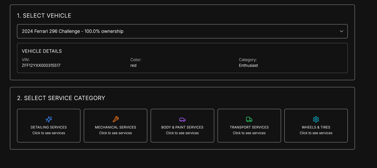 Fleet Analytics Dashboard showing total fleet costs, monthly averages, and upcoming services