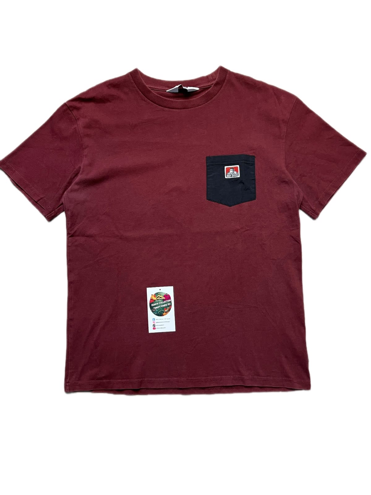 Ben Davis Maroon Nylon Pocket Tee