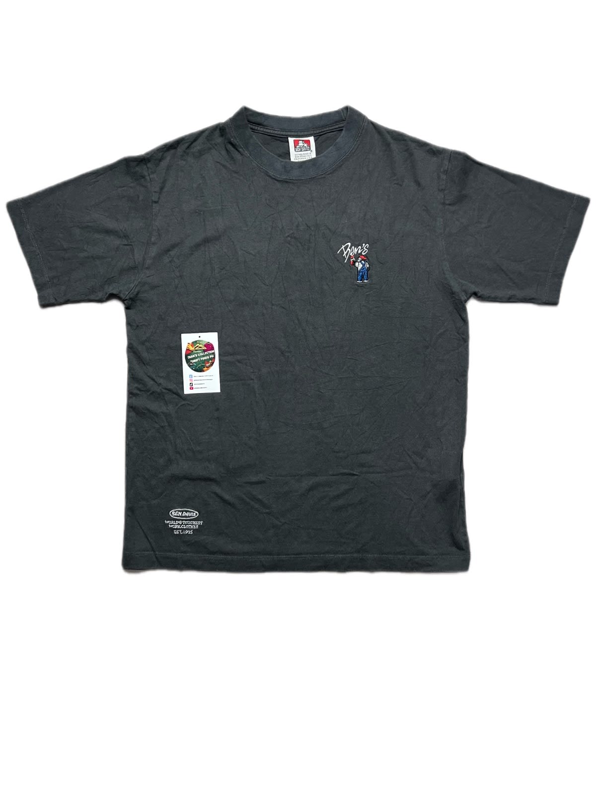 Ben Davis Charcoal Grey Boxy Embroidered Chest Logo Tee