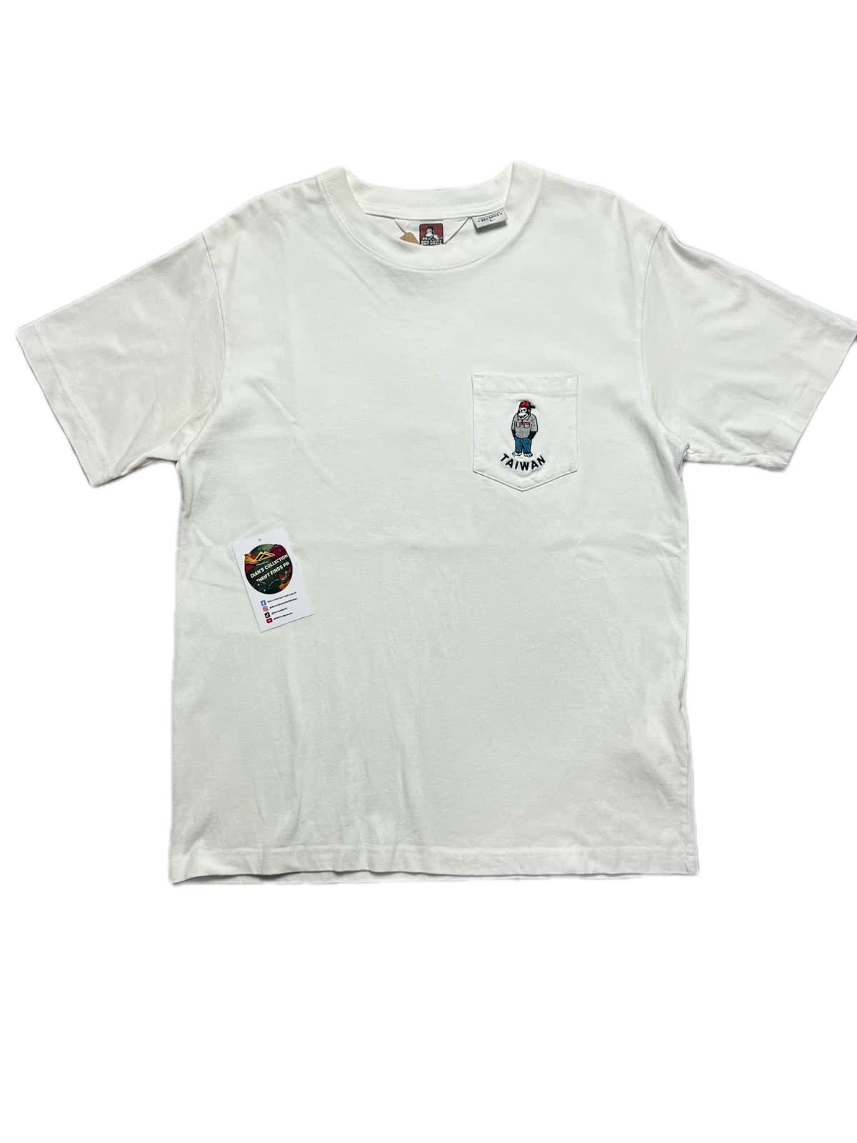 Ben Davis White Taiwan Embroidered Pocket Tee