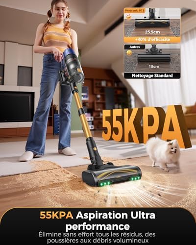 Vue 2 de Proscenic Aspirateur Balai