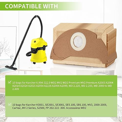 Vue 2 de Sacs Filtre Remplacement Pour