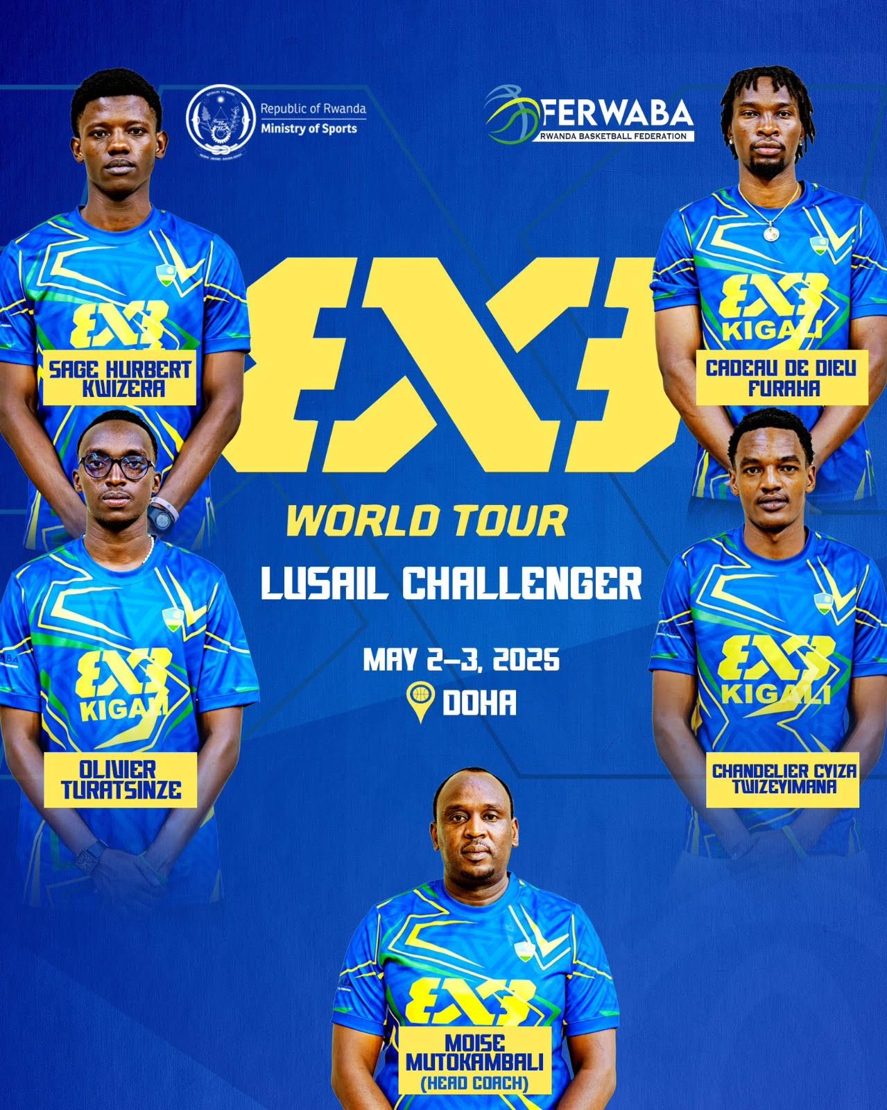 Rwanda 3x3 Basketball Team Heads to Qatar for FIBA Lusail Tournament