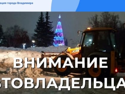 Автовладельцев во Владимире просят убрать машины на ночь с улиц