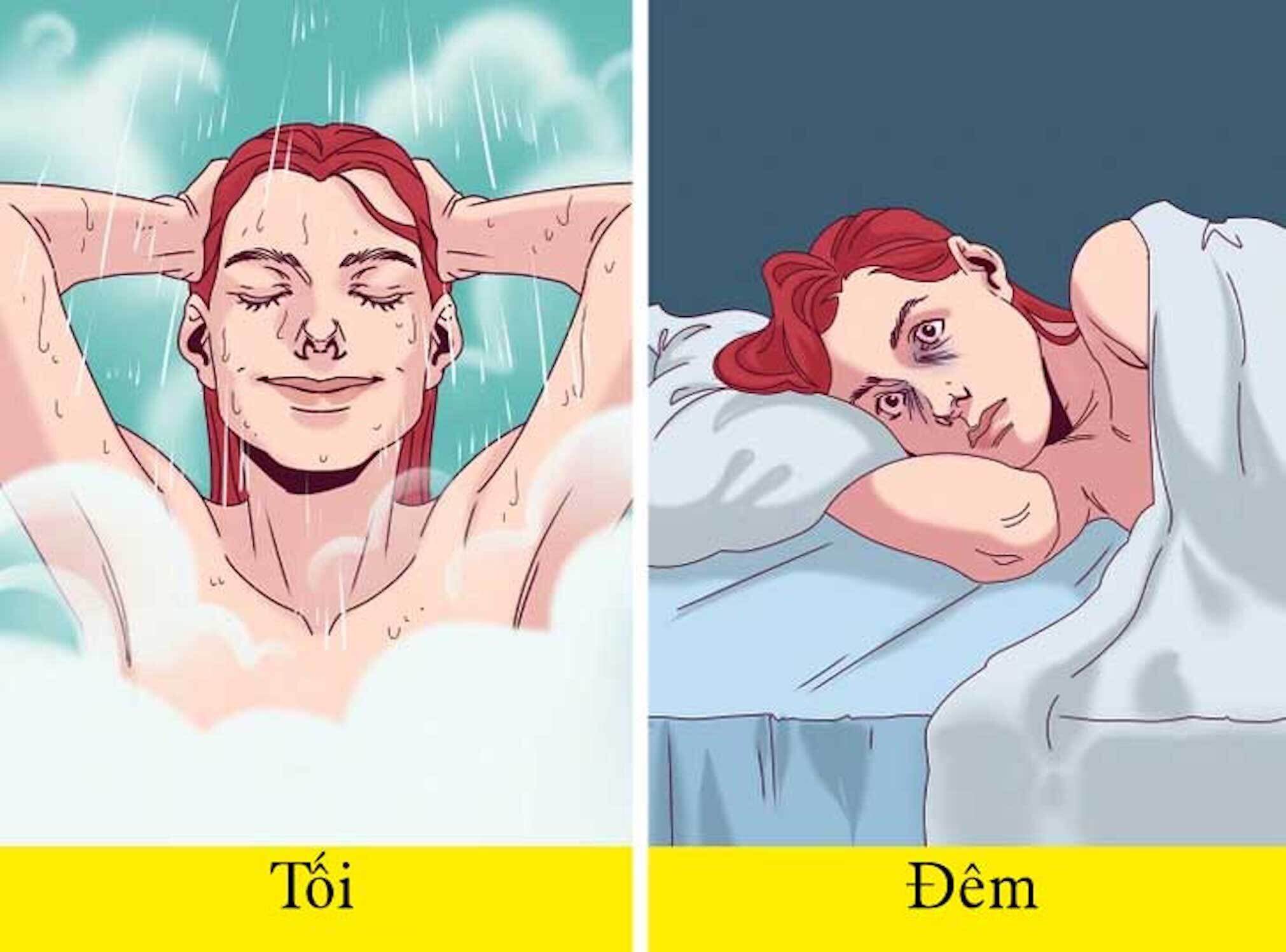 Tại sao không nên tắm ngay trước khi ngủ? 2 TẮM NGAY TRƯỚC KHI NGỦ