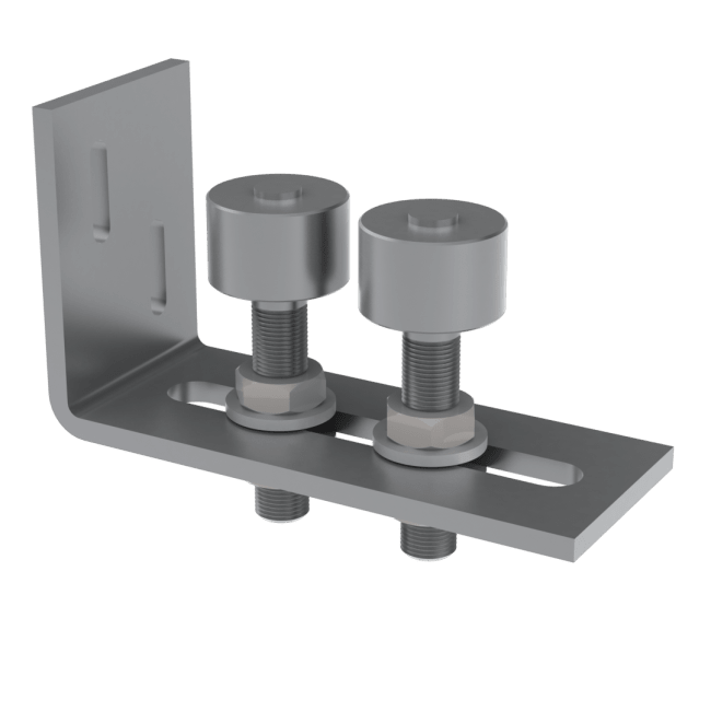50323-Bunnstyringsbrakett for vegg, 2xØ30 rull, L=125mm