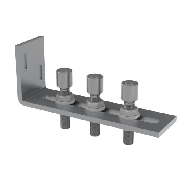 50332-Bunnstyringsbrakett for vegg, 3xØ19 rull, L=185mm